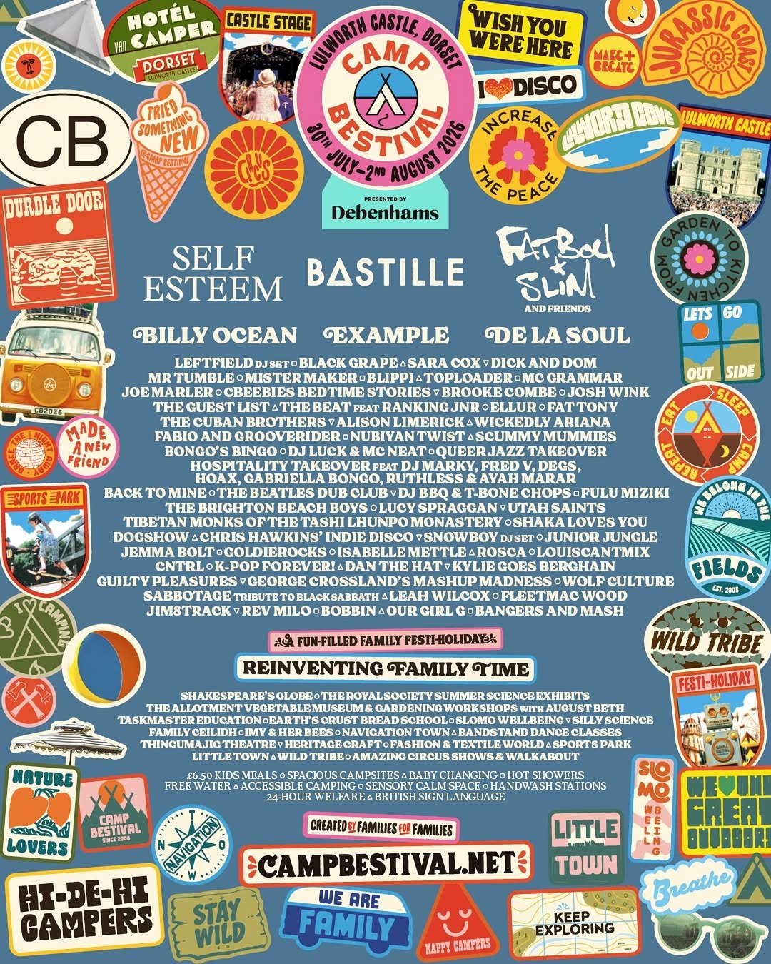 Camp Bestival Dorset 2026 lineup poster