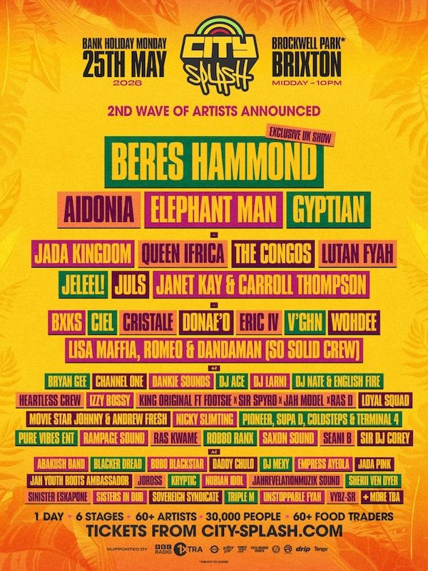 City Splash 2026 lineup poster