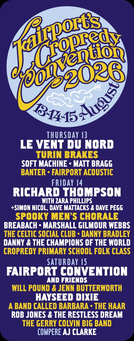 Fairport's Cropredy Convention 2026 lineup poster