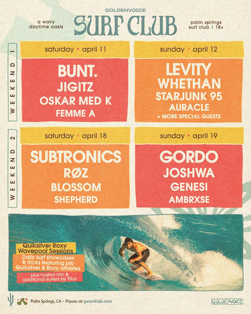 Goldenvoice Surf Club 2026 lineup poster