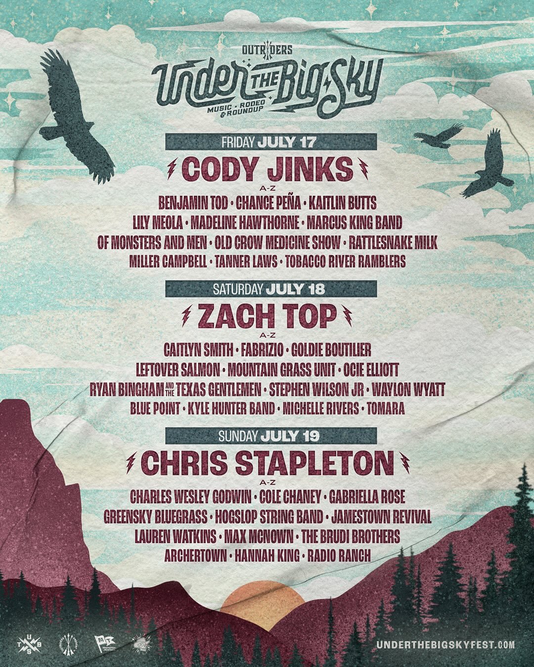 Under the Big Sky 2026 lineup poster