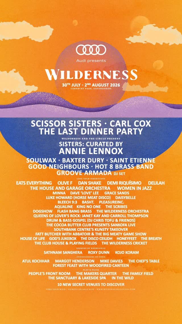 Wilderness Festival 2026 lineup poster