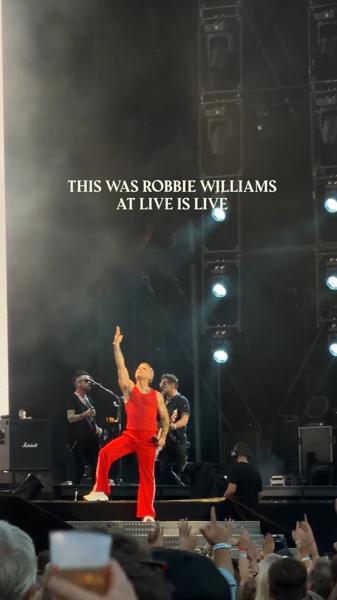 Robbie Williams: King of Entertainment at Live is Live yesterday! 🕺 #robbiewill
