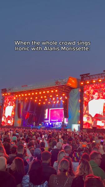 When a sea full of people sing along to @alanis at @tkmaxxuk presents Lytham Fes