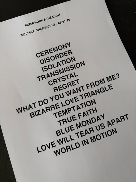 Hereโs the setlist from yesterdayโs festival set at @thebritfestuk in Cheshire -